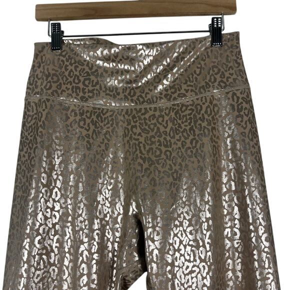 Buffbunny Rebel Leggings Womens XXL Gold Leopard Print Shiny Athleisure Gym - Picture 5 of 7